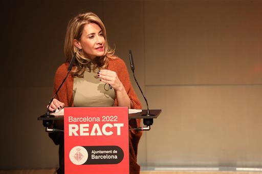 La ministra Raquel Sánchez durante su intervención