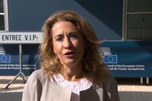  Raquel Sánchez durante el Consejo de Ministros de Transportes de la Unión Europea