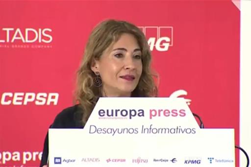 La ministra Raquel Sánchez durante su intervención