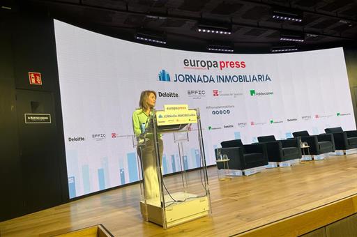 La ministra Raquel Sánchez, en la jornada inmobiliaria 'Transformación y Oportunidades del Sector Inmobiliario'