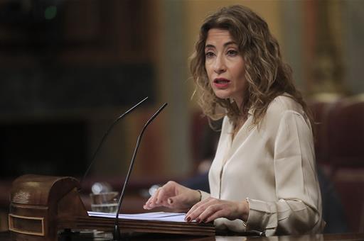 Raquel Sánchez durante su intervención en el Congreso