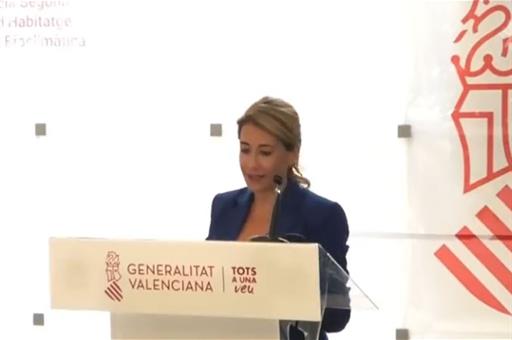 La ministra Raquel Sánchez durante su intervención
