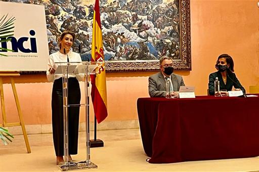 La ministra Raquel Sánchez durante su intervención