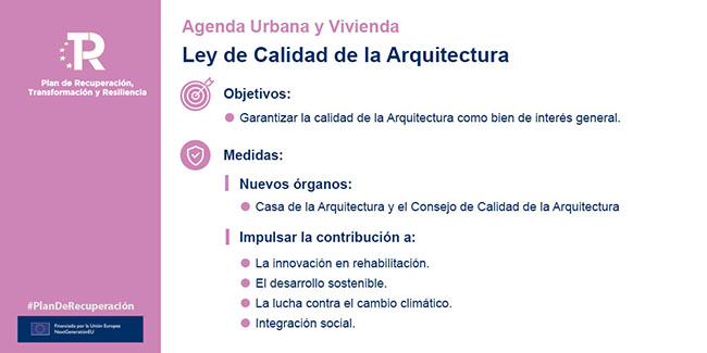 Cartela de la Ley de Calidad de la Arquitectura