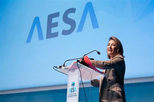 La ministra de Transportes, Movilidad y Agenda Urbana en funciones, Raquel Sánchez, durante su intervención