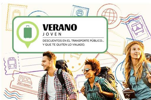 Cartel de Verano joven - descuentos en el transporte público