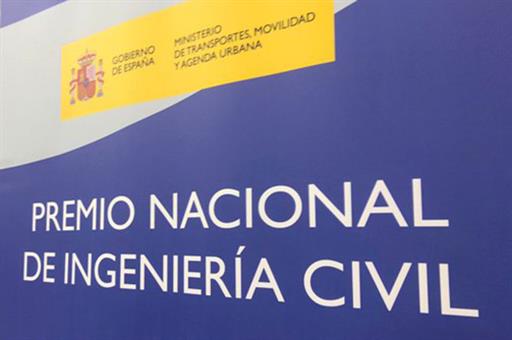 Cartel del MITMA anunciando el Premio Nacional de Ingeniería Civil