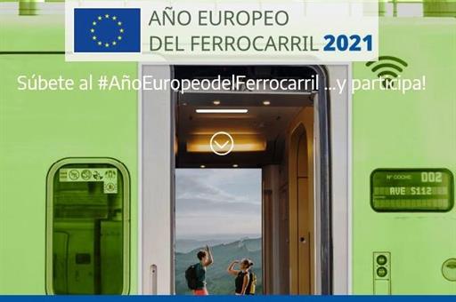 Imagen de la web del Mitma dedicada al Año Europeo del Ferrocarril