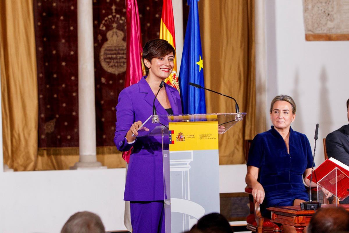 La ministra Isabel Rodríguez, en la toma de posesión de la delegada del Gobierno en Castilla-La Mancha