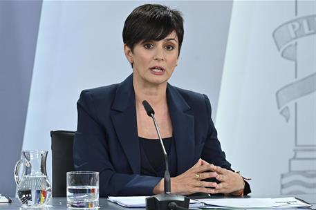 La ministra de Vivienda, Isabel Rodríguez, en una foto de archivo de la rueda de prensa posterior al Consejo de Ministros.